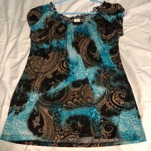 Adult brown and blue blouse